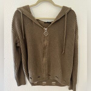 Distressed Sweater Cardigan